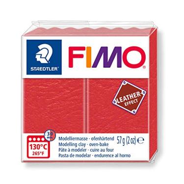 Imagem de STAEDTLER Massa de Modelar Profissional FIMO Leather 57g (1 Unidade) Melancia - 8010-249 - Argila Polímera Para Biscuit que Endurece no Forno – Ideal para Artesanato, Miniaturas e Bijuterias