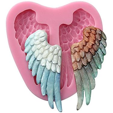 Imagem de COMIART Molde de silicone de asa de anjo de querubim para decoração de bolos/cupcake, artesanato de açúcar, pasta de açúcar antiaderente, chocolate, fondant, manteiga, resina, argila de polímero,
