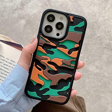 Imagem de Capa de telefone de armadura de camuflagem para iphone 11 12 13 pro max se 2020 7 8 plus 13pro xs max x xr capa macia à prova de choque para iphone13, laranja marrom, para iphone 8 plus