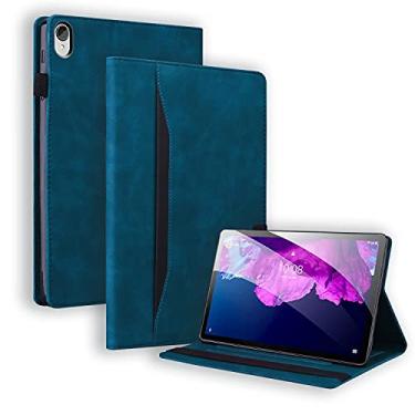 Imagem de YUNCHAO Caixa de telefone Para Lenovo Tab P11 TB-J606F Business Chefe de Coloque Horizontal à prova de choque com titular e slots de cartão e moldura fotográfica e caça a caneta capa para celular