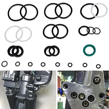 Imagem de Kit de reparo de corte de inclinação Showa Kit de vedação do motor 115225FS para Yamaha 115-225HP 1997 & Up força de ataque rápido com mais O-Rings