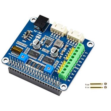 Imagem de Chapéu de motor de passo para Raspberry Pi 4B/3B+/2B/B+/Zero/W/WH/ e Jetson Nano, controlador de motor DRV8825 aciona dois motores de passo, até 1/32 microsteping, uso para impressora 3D, máquina de escultura, etc