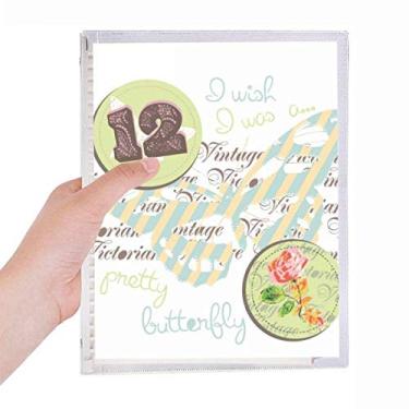 Imagem de Carimbos de rosas e borboletas, caderno de folhas soltas, recarregável, diário de papelaria