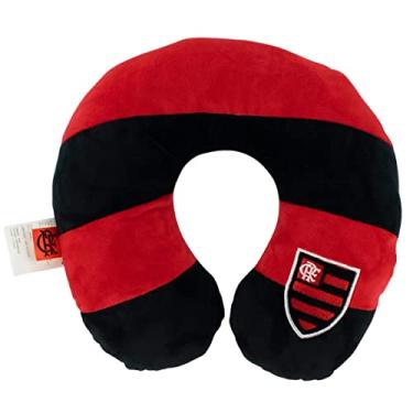 Imagem de Minas de Presentes - Travesseiro de Pescoço Escudo Time 28x29cm - Flamengo Vermelho Poliéster