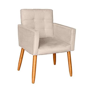 Imagem de Poltrona Decorativa para sala de estar recepção reforçada (Bege)