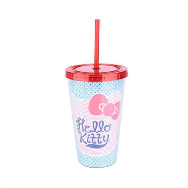 Imagem de Hello Kitty Copo Canudo Plástico Urban Azul 10x6.5x15.6 cm