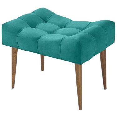 Imagem de Puff Banqueta Decorativa Para Sala E Quarto Requinte Suede Azul Turquesa - DL DECOR