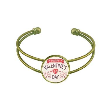 Imagem de Bracelete vermelho feliz dia dos namorados 14 coração flecha bracelete retrô aberto joias