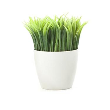 Imagem de Kikkerland Suporte de Caneta Potted Pen Stand (SC24) - Grama Sintética em Vaso - Unissex - 9,5 x 9,5 x 10,8 cm