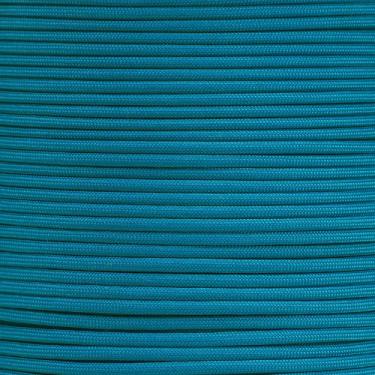 Imagem de Corda de paraquedas 550 tipo III 7 fios de 4 mm de diâmetro – cabo de sobrevivência de resistência à tração de 250 kg (30 metros, azul caribe, enrolador)