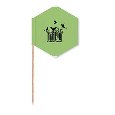 Imagem de Gatos, pássaros, árvores, Art Deco, presente, bandeiras, palitos de cupcake, festa celebração