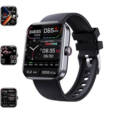 Imagem de Smartwatch moderno Bluetooth, 2023 novo smartwatch F57l de monitoramento de glicose no sangue, smartwatch moderno, rastreador de fitness com pressão arterial, monitor de frequência cardíaca, contador de passos de calorias (preto)