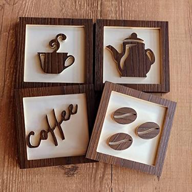 Imagem de 4 Quadros Cantinho Do Café 3d Decorativos