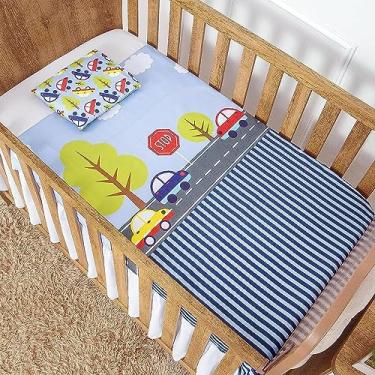 Imagem de Jogo de Lençol Berço Bebê 3 peças Personagem Infantil (Carros)