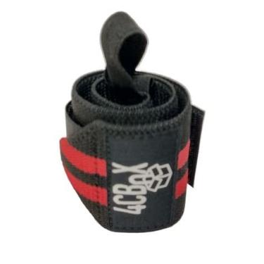 Imagem de Munhequeira Elástica 4C Box Crossfit Musculação Lpo Cor:Preto e Vermelho