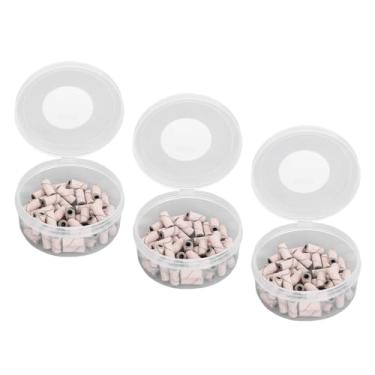 Imagem de Bandas de Lixamento para Arte Em Unhas, 150 Peças para Suavizar Remoção de Pele Morta, Cabeças de Polimento de Unhas de Vários Tamanhos Com Caixa de Armazenamento, Cuidados (Rosa)