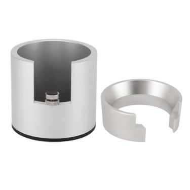 Imagem de Suporte para filtro de café com funil de dosagem, 58 mm de liga de alumínio redondo máquina de café Portafilter suporte de tamponamento expresso Portafilter acessórios para bar doméstico (prata)