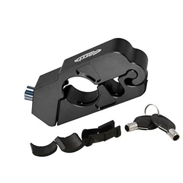 Imagem de GFFG Trava de motocicleta CNC Grip Throttle Brake Handlebar Lock para proteger a bicicleta, scooter, ciclomotor ou quadriciclo no coldre de bloqueio sob a aderência para fácil armazenamento e