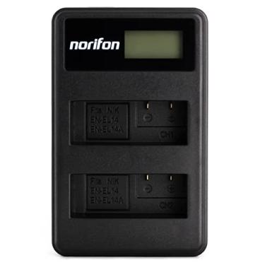 Imagem de Norifon EN-EL14 Carregador USB LCD de canal duplo para Nikon Coolpix P7000, Coolpix P7100, Coolpix P7700, Coolpix P7800, DSLR D3100, DSLR D3200, DSLR D5100, DSLR D5200 e mais, (EN-EL14-DL)