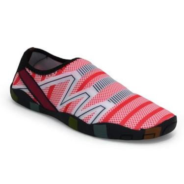 Imagem de Sapatilha Aquática Neoprene Para Pesca Cachoeira Jet-Sky Tênis Yoga Pilates Leve Secagem Rápida (Vermelho, BR, Adulto, Numérico, 34)