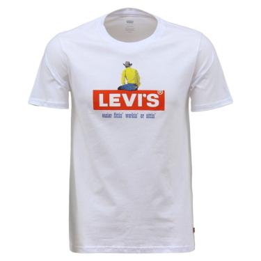 Imagem de Camiseta Masculina Branca Estampada Levi`s 37206