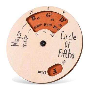 Imagem de Ferramenta de melodia de madeira, círculo de quintas rodas, ferramenta de acorde de melodia, roda de acordes para músicos, compositores, instrumentos musicais, acessórios para guitarra, baixo, piano,
