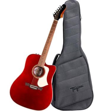 Imagem de TAGIMA - Violão Eletroacustico Folk Tagima Sapele Swell Deluxe CAndy Apple + Capa Luxo