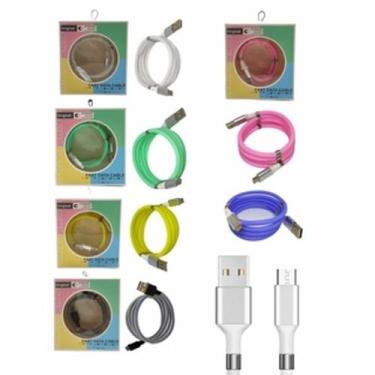 Imagem de Kit 5 Cabo de Dados Rápido V8 de Absorção Magnética 1metro Colorido - 