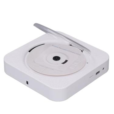 Imagem de Leitor de CD Portátil, Leitor de Música de CD Doméstico Portátil Com Controle Remoto, Suporta Entrada de áudio AUX e 3,5 Mm, Leitor de CD de Montagem na Parede de 2 Modos (Branco)
