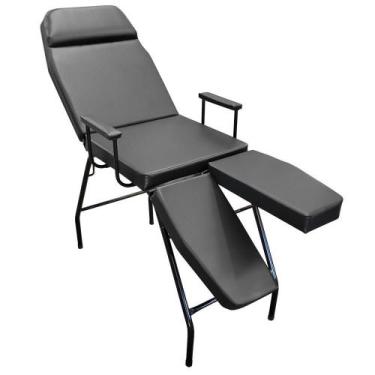 Imagem de Maca 3 Posições Bi-Perna Preta Com Apoio De Braço - For-Ty, Preto