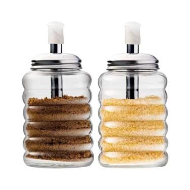 Imagem de KIT 6 Açucareiros de Vidro com Bico Dosador Inox Restaurante - Euro