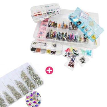 Imagem de Kit completo luxo 34mil peças + 1.440 strass para unhas