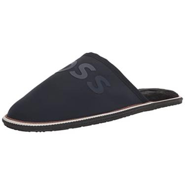 Imagem de BOSS Pantufa masculina confortável com logotipo grande, Índigo escuro, 38
