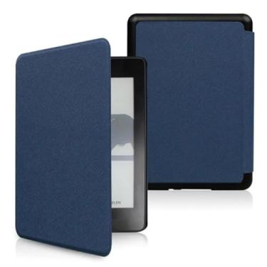 Imagem de 10/11ª geração 16-6,8 polegadas E-Reader capa de couro antiarranhões M2L3EK C2V2L3 Folio Cover para Kindle Paperwhite 1/2/3/4/5 (azul escuro, DP75SDI KPW 1 2 3)