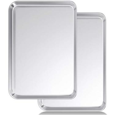 Imagem de Conjunto de 2 assadeiras Wildone de aço inoxidável, tamanho 50 x 35 x 35 cm, não tóxico, resistente e fácil de limpar