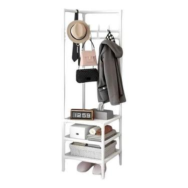 Imagem de Estante De Canto Organizadora Sapateira Cabideiro Arara - Kadê, Branca