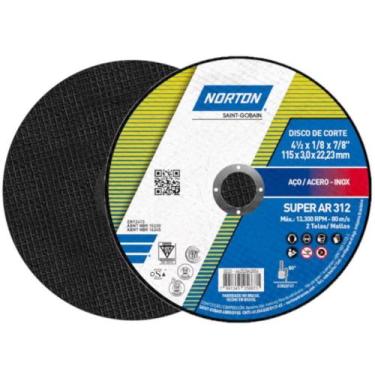 Imagem de Disco de Corte para Aço Carbono 4.1/2" 3,0mm 7/8" AR 312 NORTON