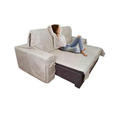 Imagem de Capa de sofá Retrátil 3 lugares Impermeável até 2,65m - Mistero, Bege