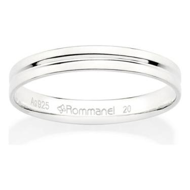 Imagem de Aliança De 3,0 Mm Composta Por Friso Ao Cen 810256 - Rommanel, Branco,