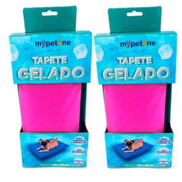 Imagem de Combo 2 Tapete Gelado Mypetone 50x65 Tamanho Médio para Cães - Rosa