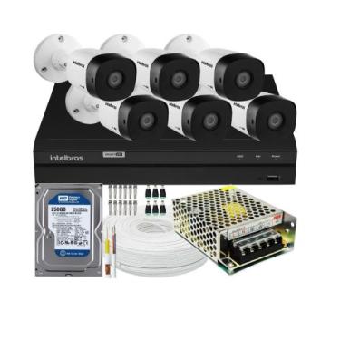 Imagem de Kit Cftv 6 Câmeras De Segurança Intelbras Multi Hd 720p E Dvr Mhdx 120