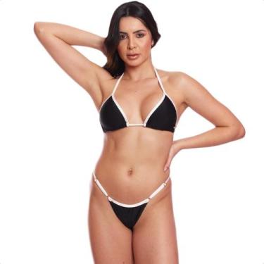 Imagem de Biquíni Marquinha Praia Feminino Fio Dental Bojo Top Fita Biquini Remo