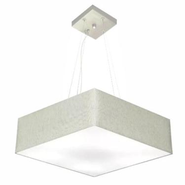 Imagem de Lustre Pendente Quadrado Vivare Md-4032 Cúpula em Tecido 15/50x50cm - 
