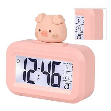 Imagem de Relógio Digital Infantil, Despertadores para Quartos Com Tela LED, Relógio Inteligente para Mesa de Banheiro de Viagem, Relógio de Cabeceira para Exibição de Calendário,