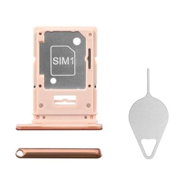 Imagem de BESJMYT Substituição da bandeja do cartão SIM para Samsung Galaxy A53 5G (versão SIM único) Adaptador de suporte de slot de bandeja de cartão Peach com ejetor de agulha para A53 5G SM-A536U SM-A536U1