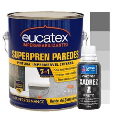 Imagem de Kit Tinta Super Pren Emborrachada Anti Mofo Branca 3,6Kg + Corante Col