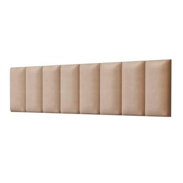 Imagem de Kit 10 Módulos Estofados Cabeceira Cama King 200x45cm Auto Adesivos (SUEDE AREIA)