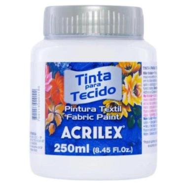 Imagem de Tinta para Tecido Fosca Acrilex Cores Quentes 250 ml - 04125, BRANCO -