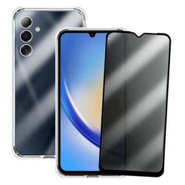 Imagem de Kit Capinha Anti Shock e Película Privacidade 3D Anti-Spy Compatível Samsung Galaxy A34