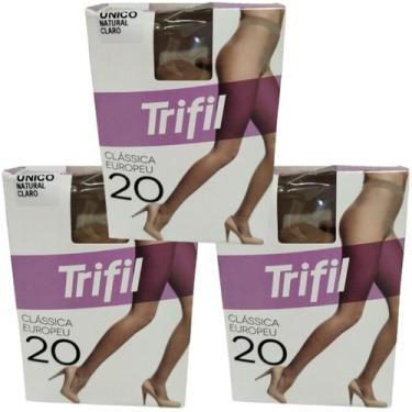 Imagem de Kit 3 Meia Calça Europeu Fio 20 Natural Claro Único - Trifil